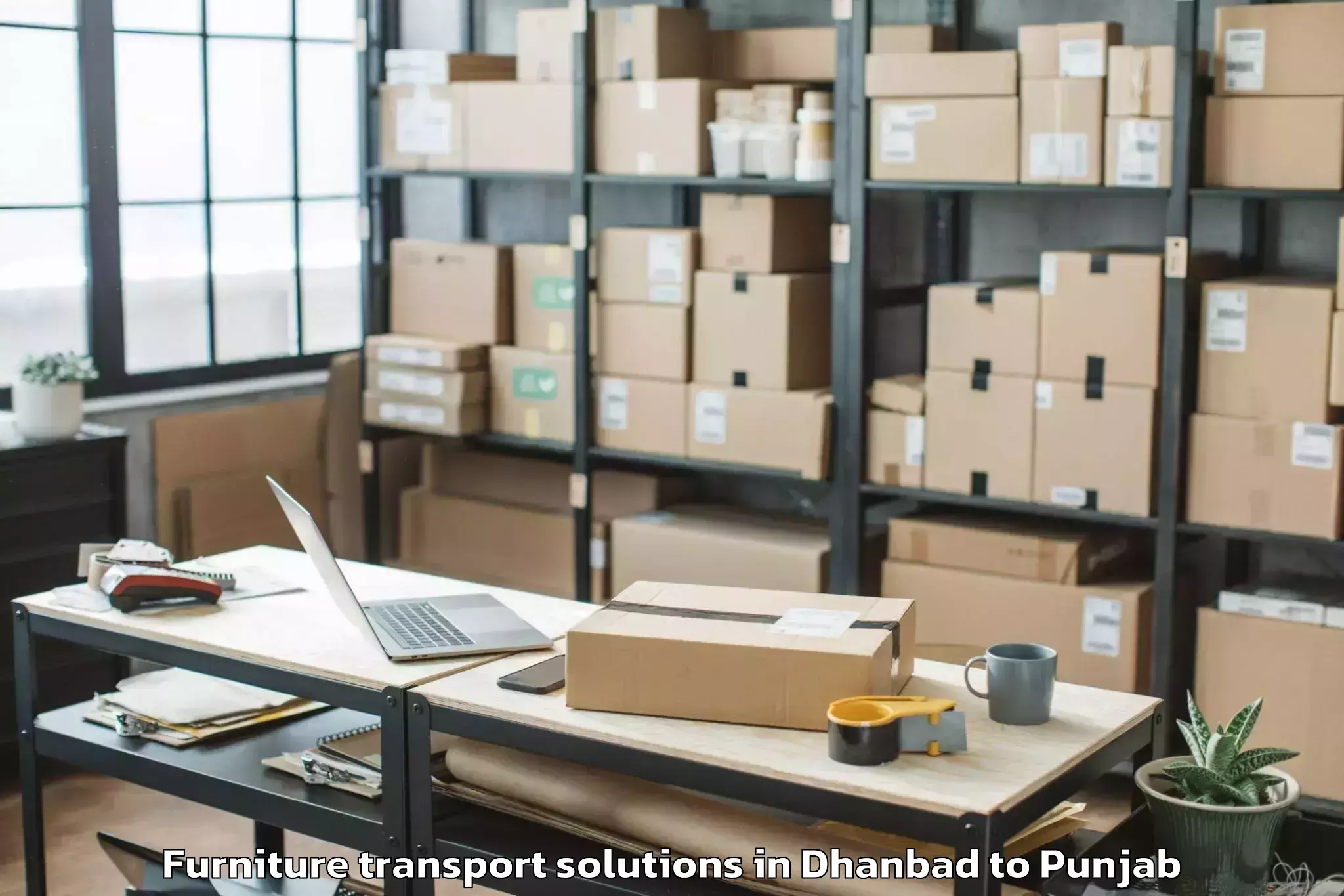 Trusted Dhanbad to Jang Furniture Transport Solutions